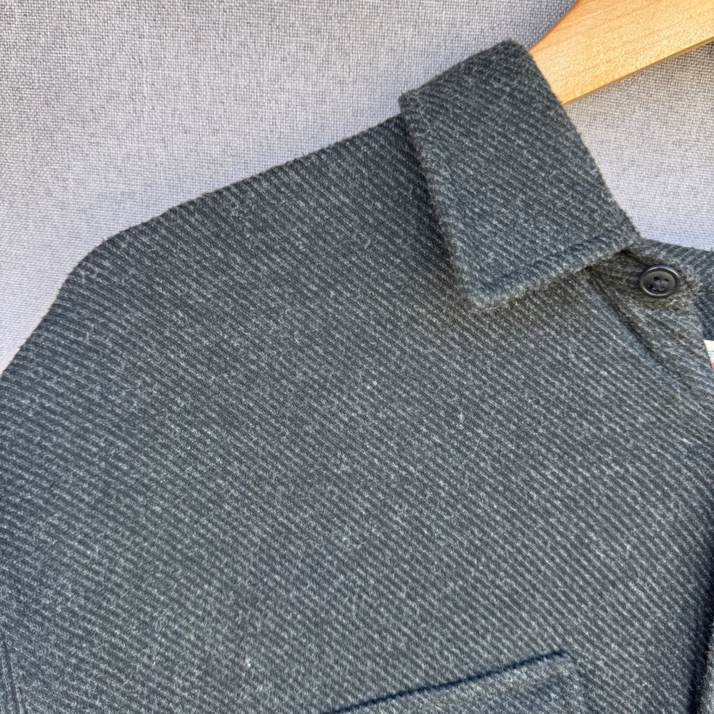 Faherty Sweater Shirt XL Grey Mens Herringbone Knit Stretch Button Down - Picture 11 of 14